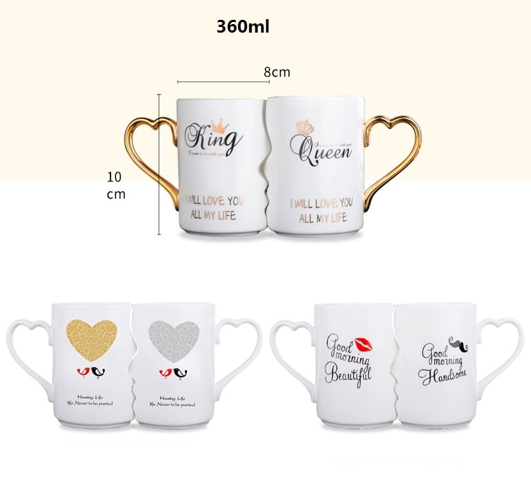 2Pcs/Set Couple Valentine's Day Kiss Mug Gift
