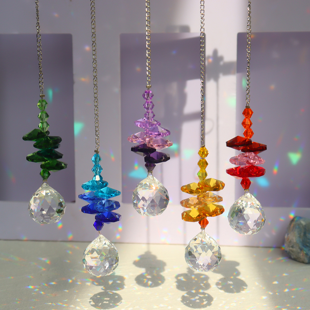 Crystal Suncatcher with Wind Chimes