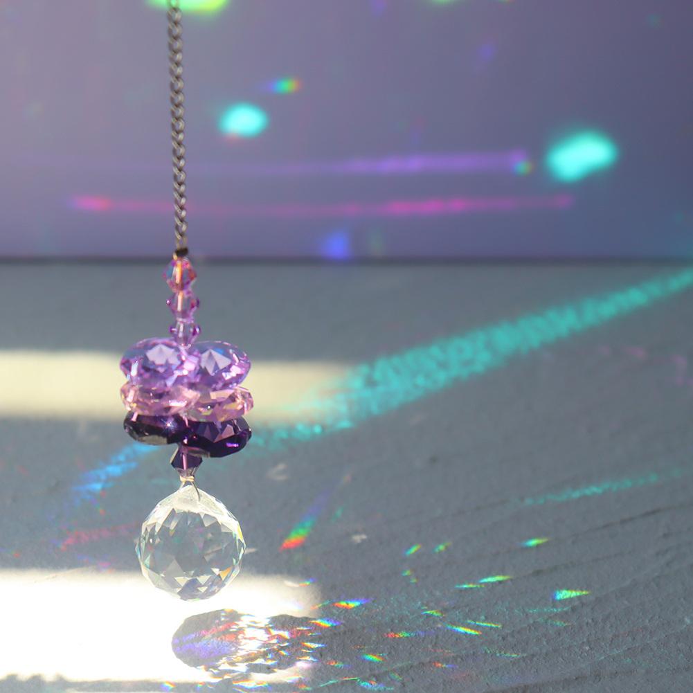 Crystal Suncatcher with Wind Chimes