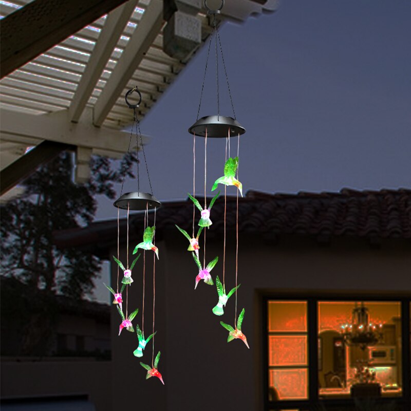 Solar Pigeon Wind Chimes Light