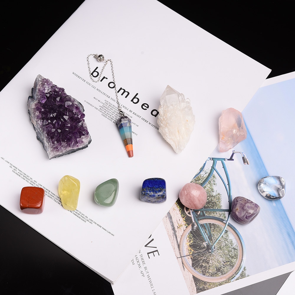 Natural Healing Stones with Wooden Box Natural Healing Stones with Wooden Box