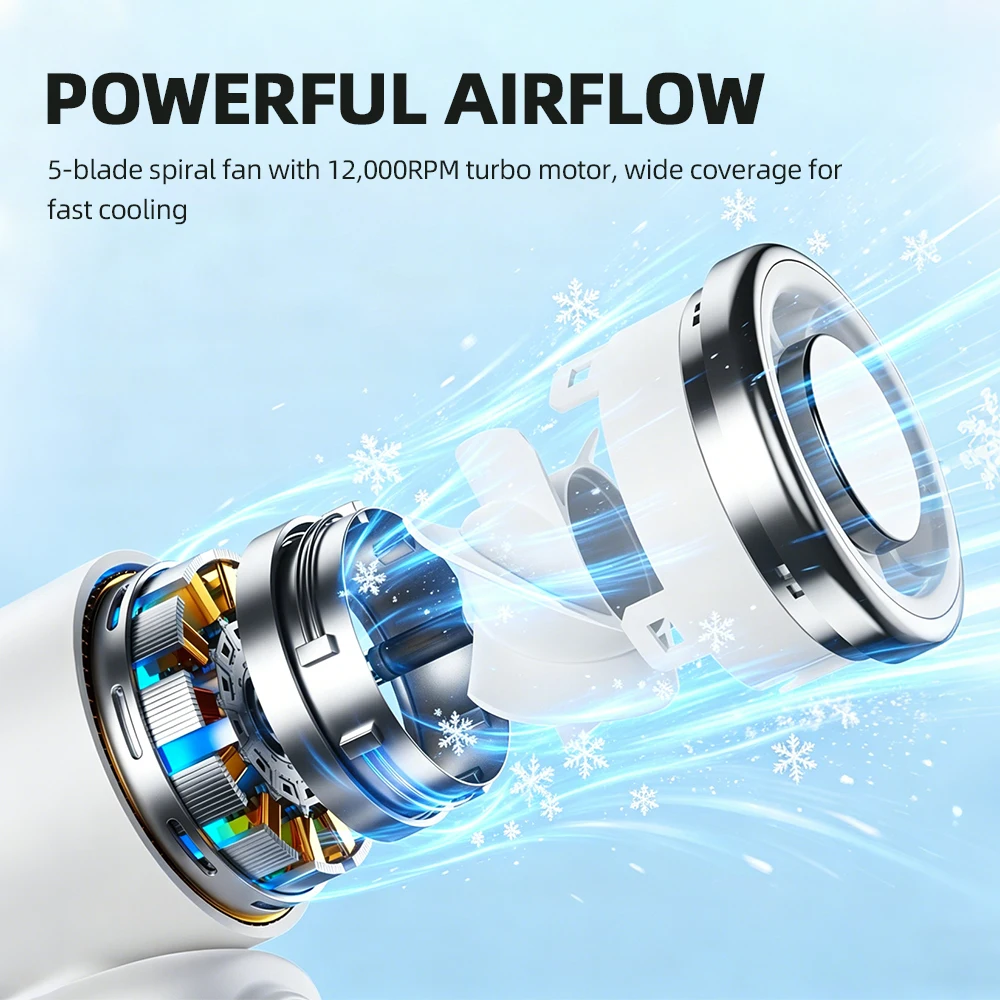 Portable Mini Handheld High Speed Mute Fan 5 Speed Adjustable Clip On Design Pocket Fan for Outdoor Travel Camping Commute Portable Mini Handheld High Speed Mute Fan 5 Speed Adjustable Clip On Design Pocket Fan for Outdoor Travel Camping Commute
