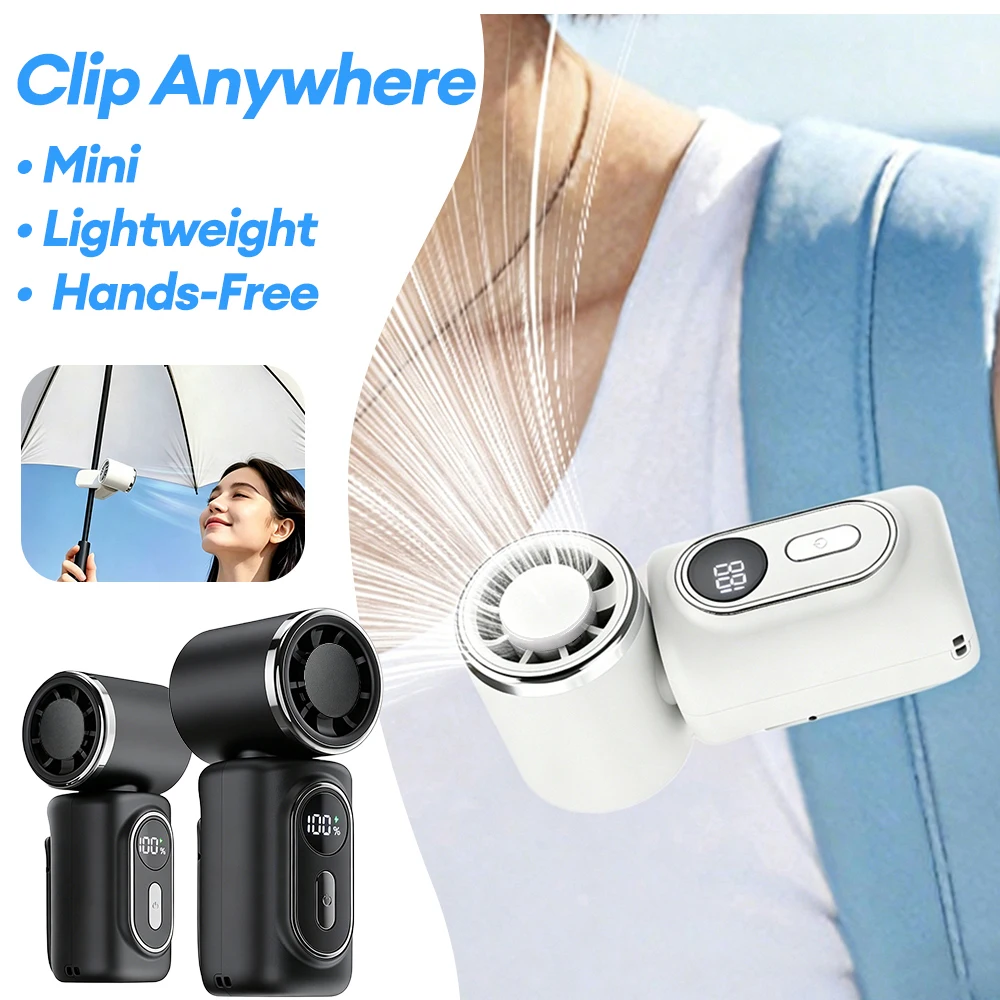 Portable Mini Handheld High Speed Mute Fan 5 Speed Adjustable Clip On Design Pocket Fan for Outdoor Travel Camping Commute Portable Mini Handheld High Speed Mute Fan 5 Speed Adjustable Clip On Design Pocket Fan for Outdoor Travel Camping Commute