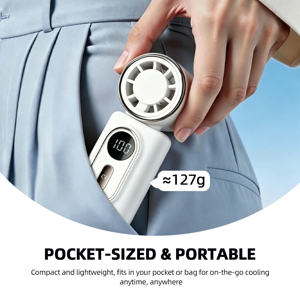 Portable Mini Handheld High Speed Mute Fan 5 Speed Adjustable Clip On Design Pocket Fan for Outdoor Travel Camping Commute Portable Mini Handheld High Speed Mute Fan 5 Speed Adjustable Clip On Design Pocket Fan for Outdoor Travel Camping Commute