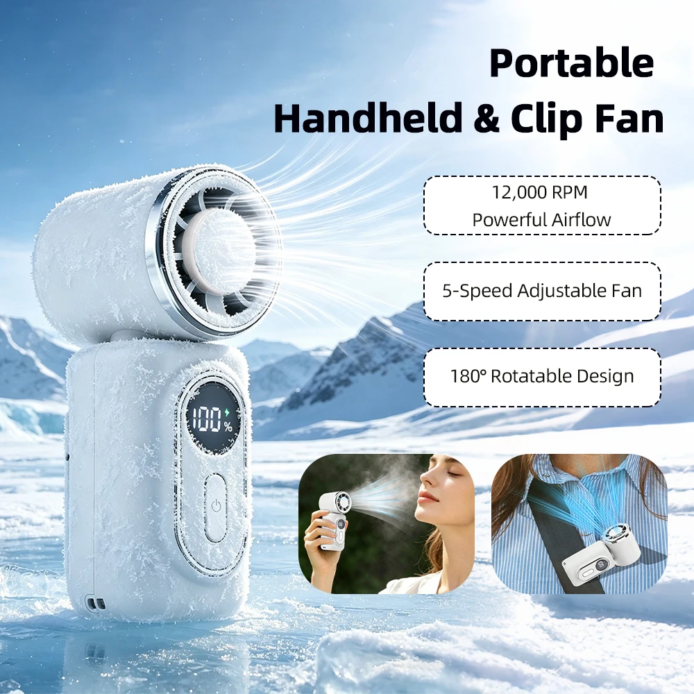 Portable Mini Handheld High Speed Mute Fan 5 Speed Adjustable Clip On Design Pocket Fan for Outdoor Travel Camping Commute Portable Mini Handheld High Speed Mute Fan 5 Speed Adjustable Clip On Design Pocket Fan for Outdoor Travel Camping Commute