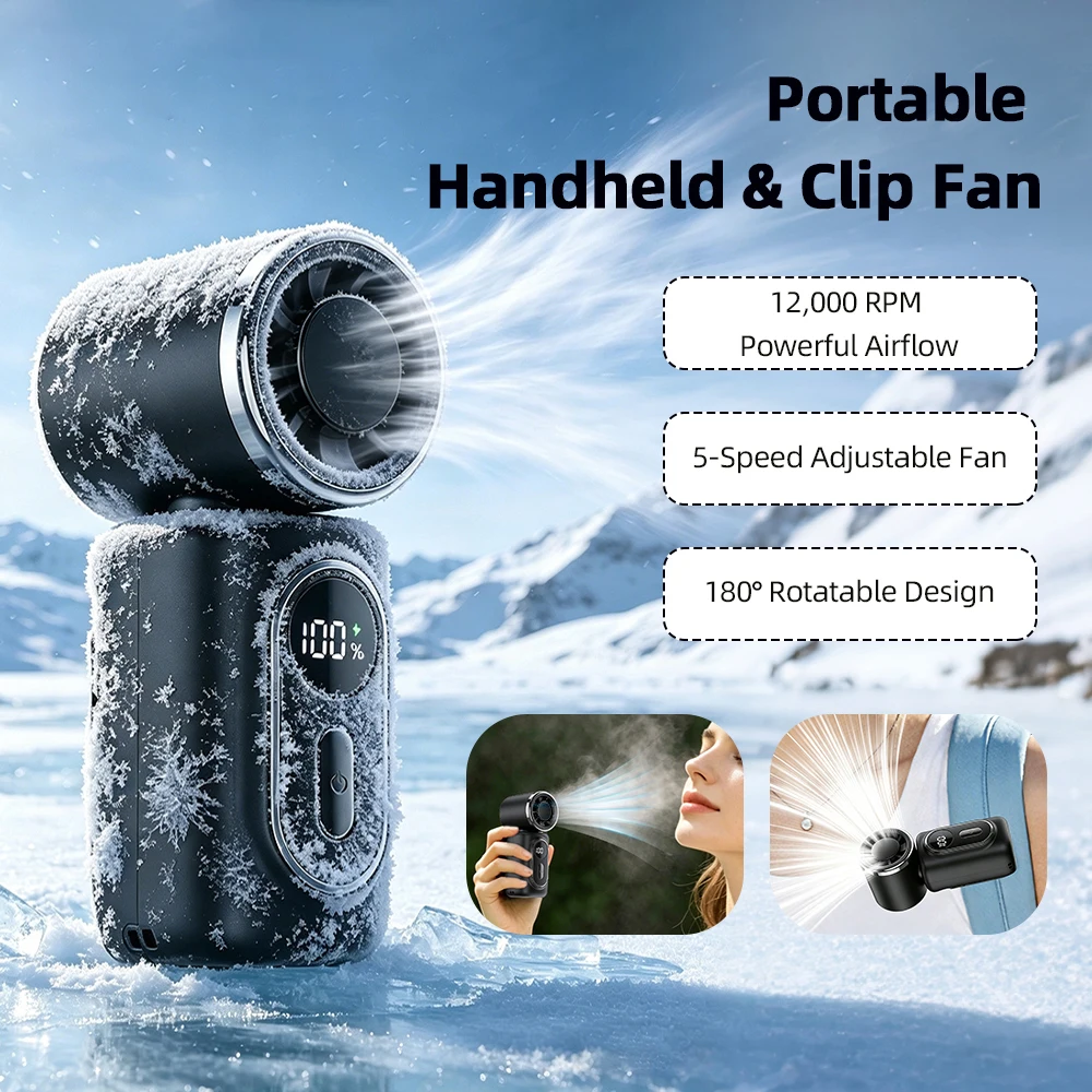 Portable Mini Handheld High Speed Mute Fan 5 Speed Adjustable Clip On Design Pocket Fan for Outdoor Travel Camping Commute Portable Mini Handheld High Speed Mute Fan 5 Speed Adjustable Clip On Design Pocket Fan for Outdoor Travel Camping Commute