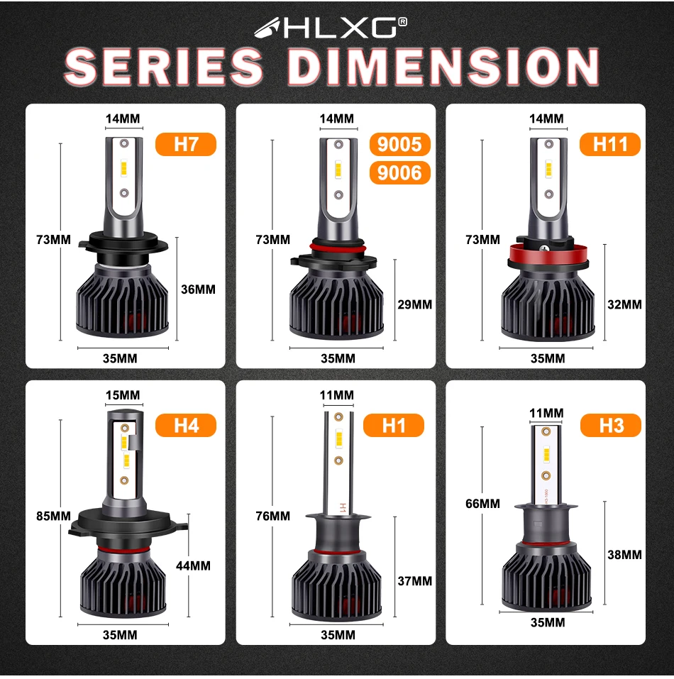HLXG H4 LED H7 H11 H8 H1 9005 HB3 HB4 9006 Auto Car Headlight Bulb Motorcycle 6000K 12V 4300K 8000K Turbo PTF Fog light 2pcs HLXG H4 LED H7 H11 H8 H1 9005 HB3 HB4 9006 Auto Car Headlight Bulb Motorcycle 6000K 12V 4300K 8000K Turbo PTF Fog light 2pcs